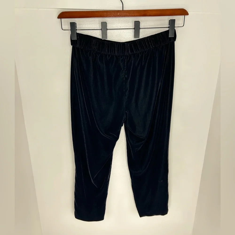 J. Crew Black Slim Elastic Waist Velvet Dress Pants Size 8 Pockets Career 33x26‎
